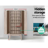 Artiss Bookshelf CD Storage Rack - BERG Oak - Close-Up Angle