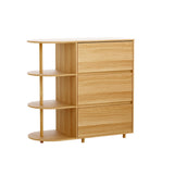 Artiss Chest of 3 Drawers Storage Cabinet 3 Shelves Pine - Side View