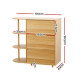 Artiss Chest of 3 Drawers Storage Cabinet 3 Shelves Pine - Top-Down View