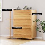 Artiss Chest of 3 Drawers Storage Cabinet 3 Shelves Pine - Low Angle