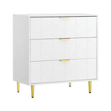 Artiss 3 Chest of Drawers Lowboy Cabinet White - Side View