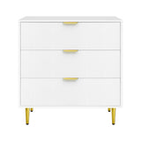 Artiss 3 Chest of Drawers Lowboy Cabinet White - 45-Degree Angle