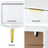Artiss 3 Chest of Drawers Lowboy Cabinet White - Close-Up Angle