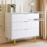 Artiss 3 Chest of Drawers Lowboy Cabinet White - Low Angle