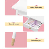Keezi Kids Dressing Table Chair Set Vanity Makeup Wooden Leg Mirror Drawer - Rear View