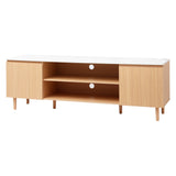 Artiss TV Cabinet Entertainment Unit Stand 180CM Pine White - Side View
