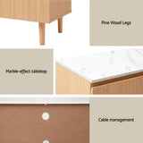 Artiss TV Cabinet Entertainment Unit Stand 180CM Pine White - Close-Up Angle