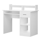 Artiss Computer Desk Shelf Drawer Cabinet White 100CM - Low Angle