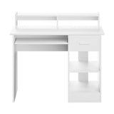 Artiss Computer Desk Shelf Drawer Cabinet White 100CM - Side View