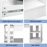 Artiss Computer Desk Shelf Drawer Cabinet White 100CM - Rear View