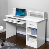Artiss Computer Desk Shelf Drawer Cabinet White 100CM - Close-Up Angle