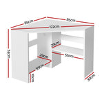 Artiss Corner Computer Desk Shelves CPU Stand L-shape Home Office Workstation Desks