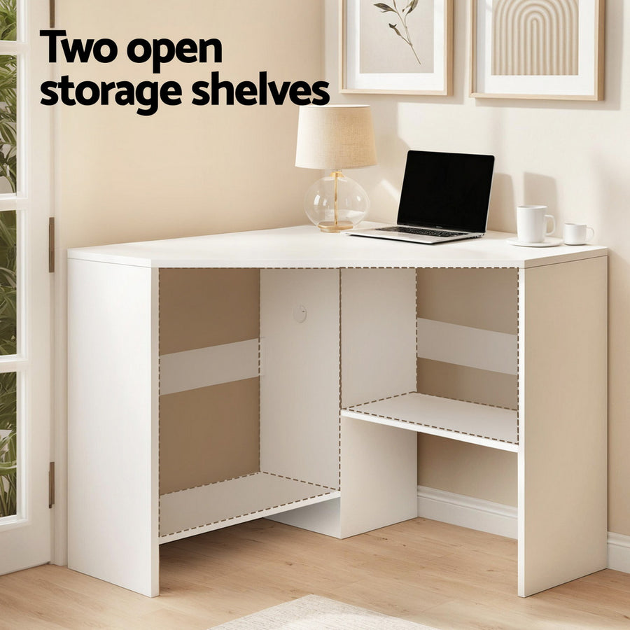 Artiss Corner Computer Desk Shelves CPU Stand L-shape Home Office Workstation Desks