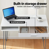 Artiss Computer Desk Drawer Cabinet Home Office Desks Workstation 100cm White