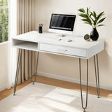 Artiss Computer Desk Drawer Cabinet Home Office Desks Workstation 100cm White - Close-Up Angle
