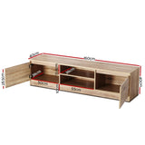 Artiss TV Cabinet Entertainment Unit 160cm Pine Charles - Top-Down View