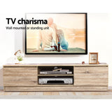 Artiss TV Cabinet Entertainment Unit 160cm Pine Charles - 45-Degree Angle