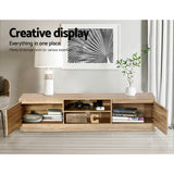 Artiss TV Cabinet Entertainment Unit 160cm Pine Charles - Rear View