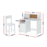 Keezi Kids Table and Chair Set Children Study Play Toys Desk w/ Cabinet Storage - Front View