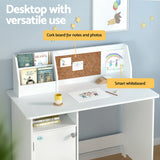Keezi Kids Table and Chair Set Children Study Play Toys Desk w/ Cabinet Storage - Top-Down View
