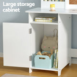 Keezi Kids Table and Chair Set Children Study Play Toys Desk w/ Cabinet Storage - 45-Degree Angle