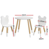 Keezi 3-Piece Kids Activity Table and Chair Set for Creative Play and Study - Front View