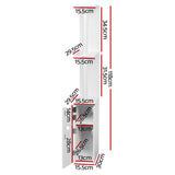 Artiss Bathroom Cabinet Storage 118cm Shelf White - Top-Down View