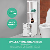 Artiss Bathroom Cabinet Storage 118cm Shelf White - Rear View