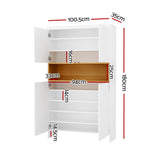 Artiss Shoe Rack Storage Cabinet 9 Tiers White - Top-Down View