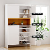 Artiss Shoe Rack Storage Cabinet 9 Tiers White - Low Angle