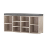 Artiss Shoe Rack Cabinet Shoe Bench Fabric Seat Pine BOA - Low Angle