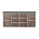 Artiss Shoe Rack Cabinet Shoe Bench Fabric Seat Pine BOA