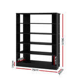 Artiss Shoe Rack Cabinet 30 Pairs 6-Tier Shelf Black - Side View