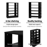 Artiss Shoe Rack Cabinet 30 Pairs 6-Tier Shelf Black - Low Angle
