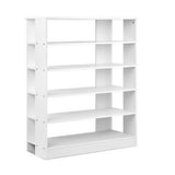 Artiss Shoe Rack Cabinet 30 Pairs 6-Tier Shelf White - Side View