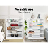 Artiss Shoe Rack Cabinet 30 Pairs 6-Tier Shelf White - Close-Up Angle