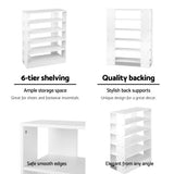 Artiss Shoe Rack Cabinet 30 Pairs 6-Tier Shelf White - Low Angle