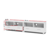 Artiss TV Cabinet Entertainment Unit 180cm White Eddie - Top-Down View