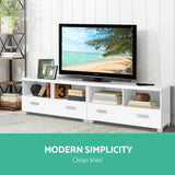 Artiss TV Cabinet Entertainment Unit 180cm White Eddie - 45-Degree Angle