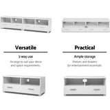 Artiss TV Cabinet Entertainment Unit 180cm White Eddie - Close-Up Angle