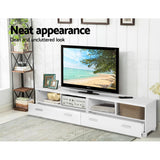 Artiss TV Cabinet Entertainment Unit 180cm White Eddie - Close-Up Angle