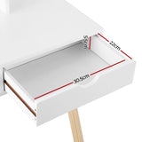 Keezi Children’s Vanity Makeup Table Set with Chair, Mirror, and Storage Drawers - Side View
