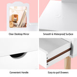 Keezi Children?? Vanity Makeup Table Set with Chair, Mirror, and Storage Drawers