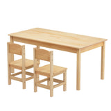 1 Keezi Kids Table and 2 Chairs Set Pinewood - Side View