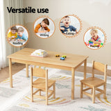 1 Keezi Kids Table and 2 Chairs Set Pinewood - Top-Down View