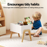 Keezi Kids Toy Box Chest Storage Bin Container Wooden Cabinet Clothes Book Organiser Bedroom - 45-Degree Angle