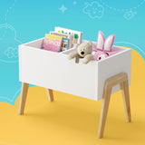 Keezi Kids Toy Box Chest Storage Bin Container Wooden Cabinet Clothes Book Organiser Bedroom - Close-Up Angle