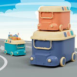 Keezi 3-Piece Car-Themed Toy Storage Set for Kids - Fun Organiser with Snack Box Options