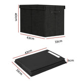 Keezi Extra-Large Linen Toy Storage Chest with Collapsible Design and Convenient Handles - Front View