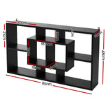 Artiss Floating Wall Shelves Bookshelf Black - Front View